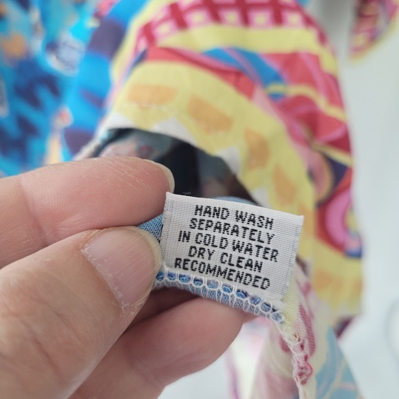 A & A Clothing Inc. XL Floral Embroidered Blue Ikat Print Tunic Top Colorful - Picture 10 of 11